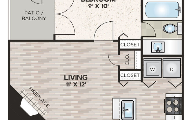1 bed, 1 bath, 525 sqft, $839