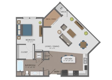 1 bed, 1 bath, 845 sqft, $1,590