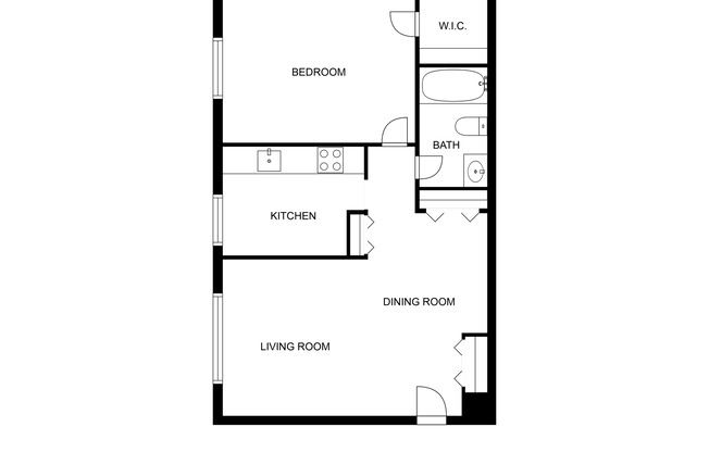1 bed, 1 bath, 712 sqft, $1,100, Unit Unit E05