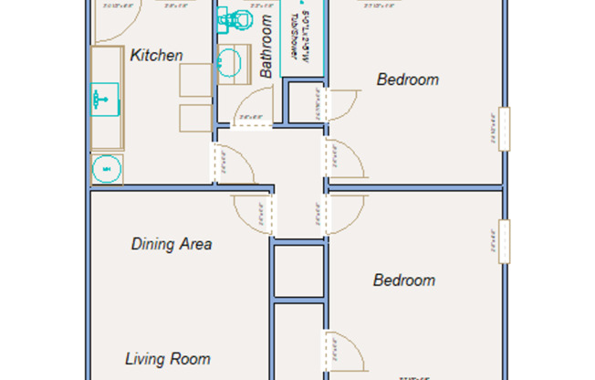 2 beds, 1 bath, 790 sqft, $725, Unit 3246