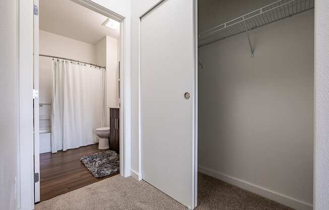 Closet with bathroom nearby