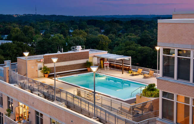 Rooftop Swimming Pool with Views of Tysons Corner Skyline