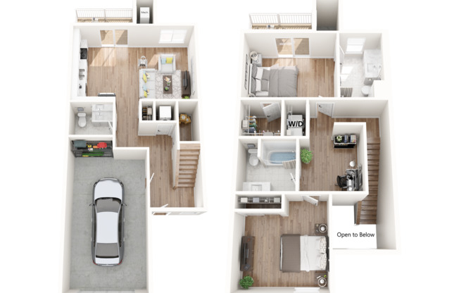 2 beds, 2.5 baths, 1,381 sqft, $2,699, Unit 4961-5