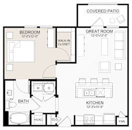 1 bed, 1 bath, 703 sqft, $1,439