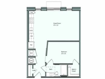 1 bed, 1 bath, 725 sqft, $2,110