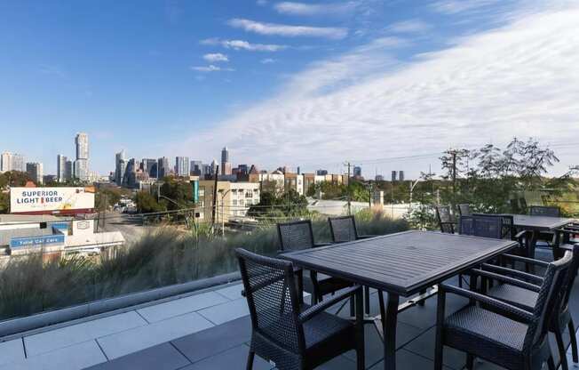 Outdoor Patio with Skyline Views