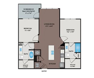 2 beds, 2 baths, 1,023 sqft, $2,120