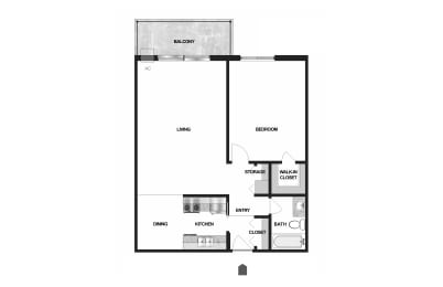 1 bed, 1 bath, 711 sqft, $1,334