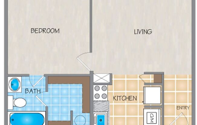 1 bed, 1 bath, 551 sqft, $1,075, Unit E337
