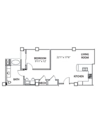 1 bed, 1 bath, 810 sqft, $1,642