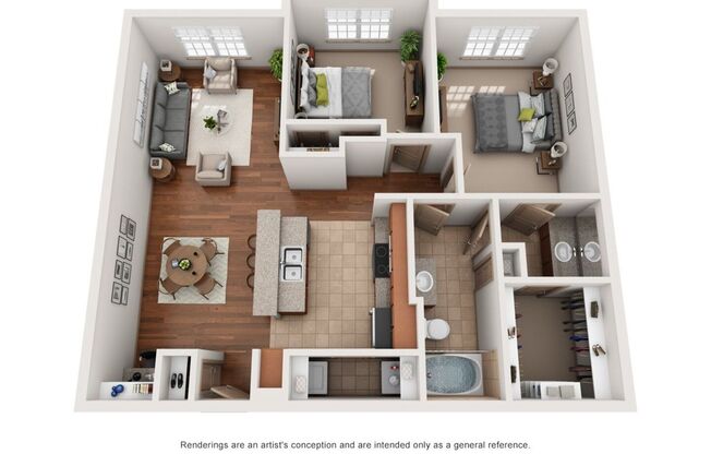 2 beds, 1 bath, 965 sqft, $1,599