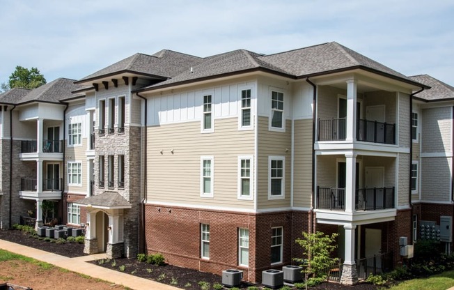 Building exterior at Fifth Street Place Apartments, Charlottesville, VA, 22903