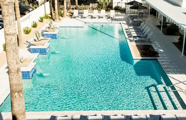 Pool overview with lounge seating