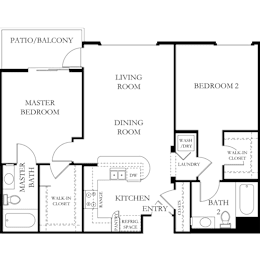 2 beds, 2 baths, 1,007 sqft, $2,795