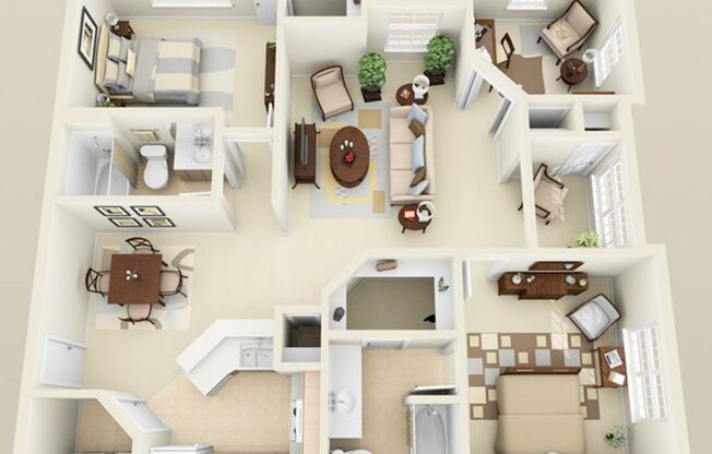 2 beds, 2 baths, 1,261 sqft, $1,810, Unit 0629