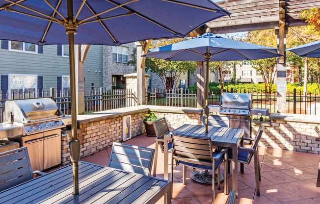 Outdoor Grill With Intimate Seating Area at Carolina Point Apartments, Greenville, SC