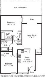 2 beds, 2 baths, 924 sqft, $1,515