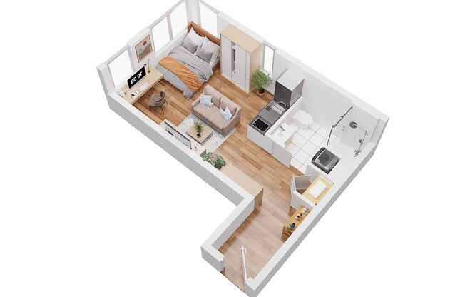 Studio, 1 bath, 370 sqft, $1,336, Unit 401 MFTE