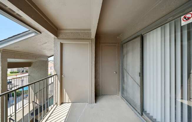 Unit Balcony with Storage at Polaris Apartment Homes in Irving, Texas, TX