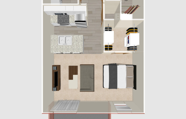 Studio, 1 bath, 563 sqft, $1,550, Unit 104-212
