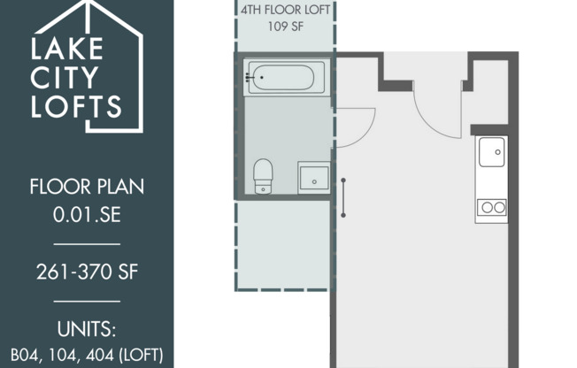 Studio, 1 bath, 250 sqft, $995, Unit B04