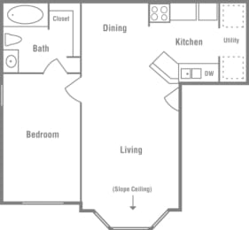 1 bed, 1 bath, 570 sqft, $1,419