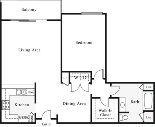 1 bed, 1 bath, 973 sqft, $3,523