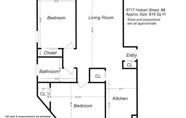2 beds, 1 bath, 800 sqft, $1,859, Unit 5717 Hobart St. #08