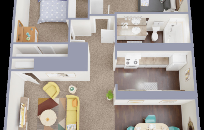 2 beds, 2 baths, 929 sqft, $985