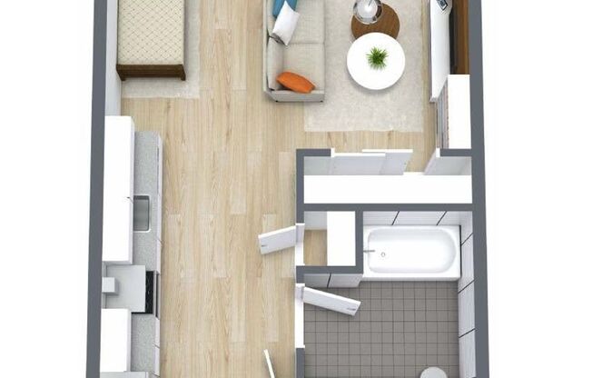 Studio, 1 bath, 443 sqft, $1,800, Unit Bldg. 5 - 318