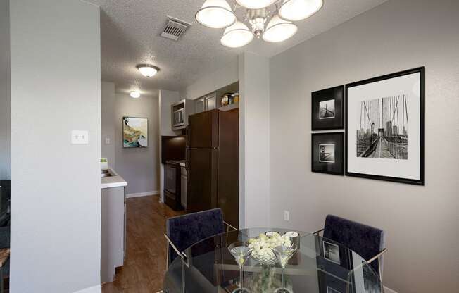 Dining Room and Kitchen at The Villas at Quail Creek Apartment Homes in Austin Texas