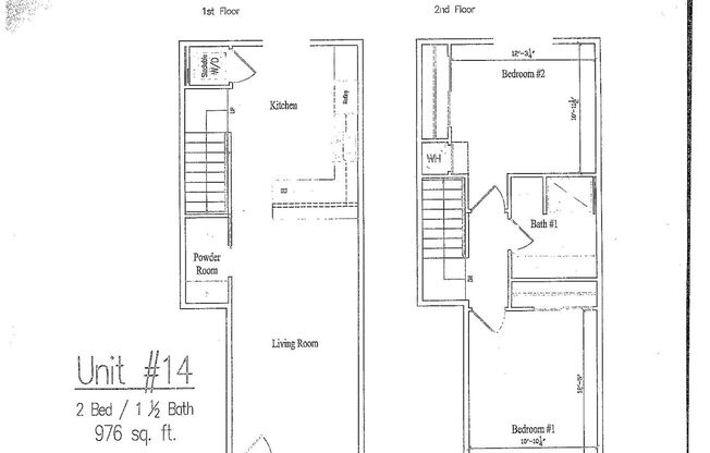 2 beds, 1.5 baths, 878 sqft, $1,750, Unit 14