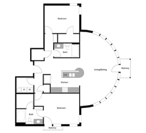 2 beds, 2 baths, 1,100 sqft, $1,870