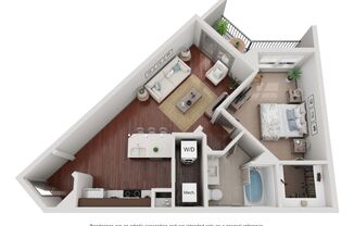 1 bed, 1 bath, 677 sqft, $1,345, Unit C - 1011 Unit 107- A677 Courtyard View