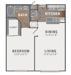 1 bed, 1 bath, 749 sqft, $1,456