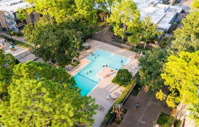 Aerial View Of Pool at Park at Voss Apartments, The Barvin Group, Houston, 77057