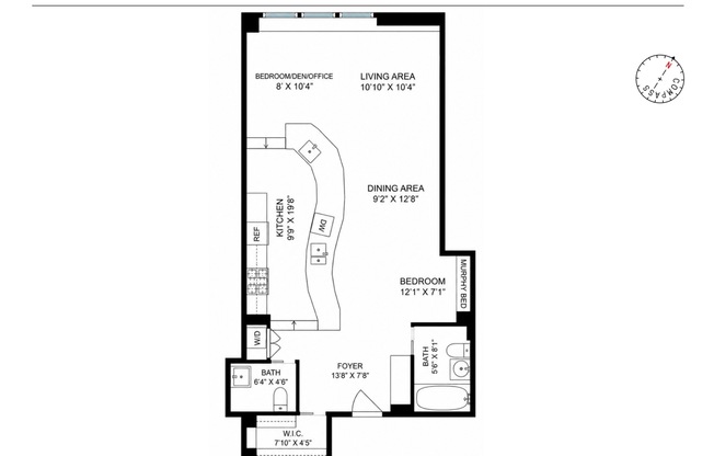 1 bed, 1.5 baths, 1,066 sqft, $6,000, Unit 5D