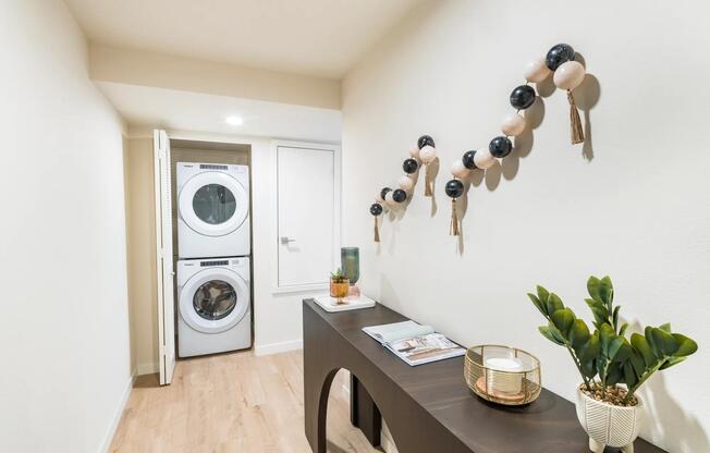 Skip the laundromat with your own in-home, full-size washer and dryer.