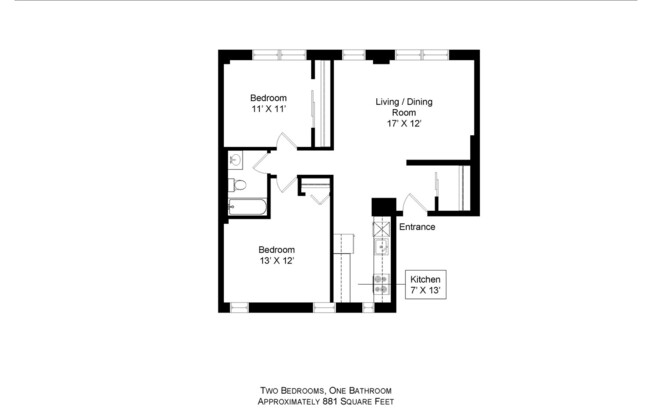 2 beds, 1 bath, 900 sqft, $1,825, Unit 800