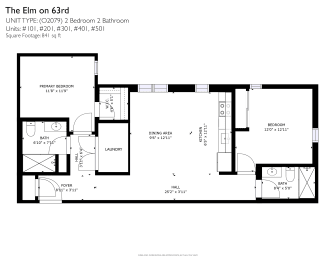 2 beds, 2 baths, 841 sqft, $925