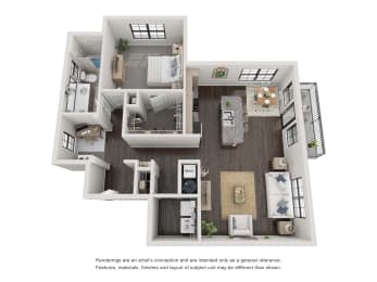 1 bed, 1 bath, 1,040 sqft, $1,829