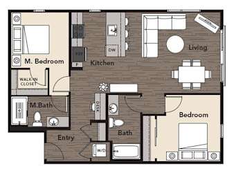 2 beds, 2 baths, 993 sqft, $2,965