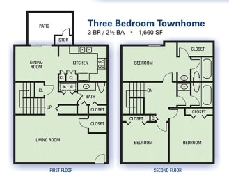 3 beds, 2.5 baths, 1,660 sqft, $1,699