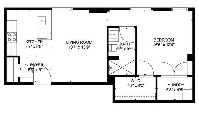 Studio, 1 bath, 551 sqft, $1,240, Unit 218 - 502 AMI
