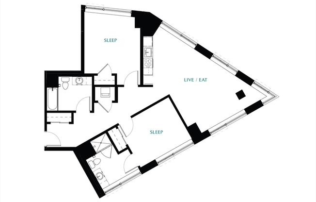 2 beds, 2 baths, 1,144 sqft, $5,495, Unit B2-1009