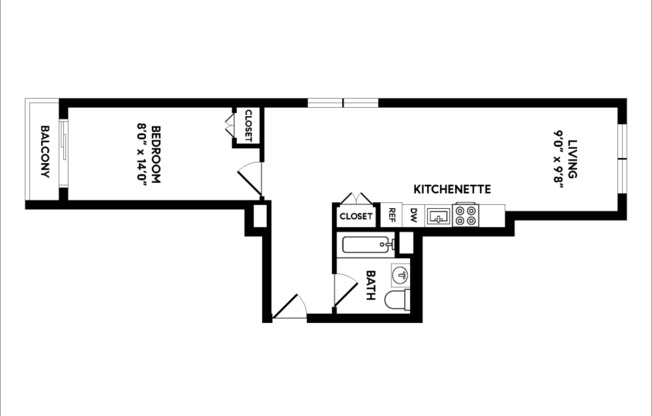 1 bed, 1 bath, $2,472, Unit 5A