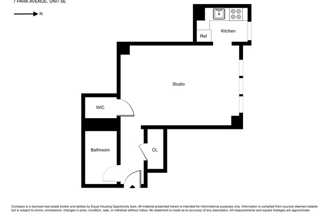 Studio, 1 bath, $2,900, Unit 6E