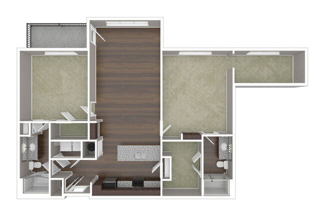 2 beds, 2 baths, 1,415 sqft, $2,538