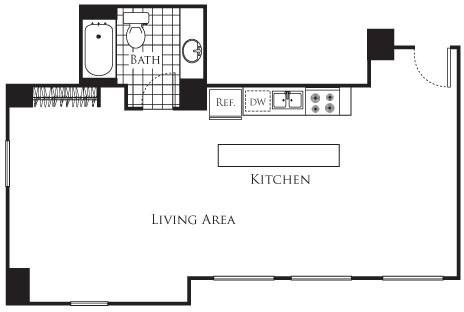 Studio, 1 bath, 900 sqft, $2,065, Unit 303