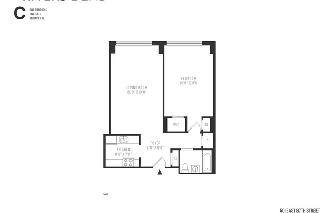 1 bed, 1 bath, $6,100, Unit 11C